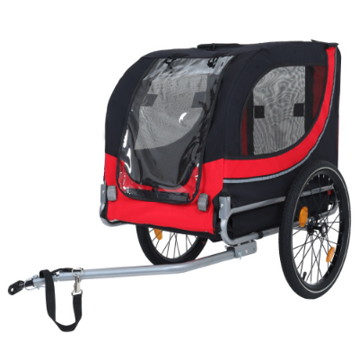 Large Folding Bike Trailer For Dogs  120LB Capacity All-Terrain Pet Carrier, Durable Steel Frame For Cycling, Jogging, Campin